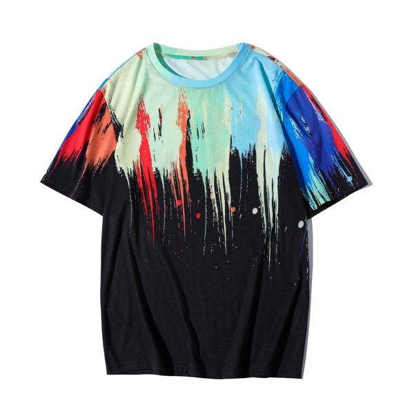 

Men Drip Print Tee, Multicolor