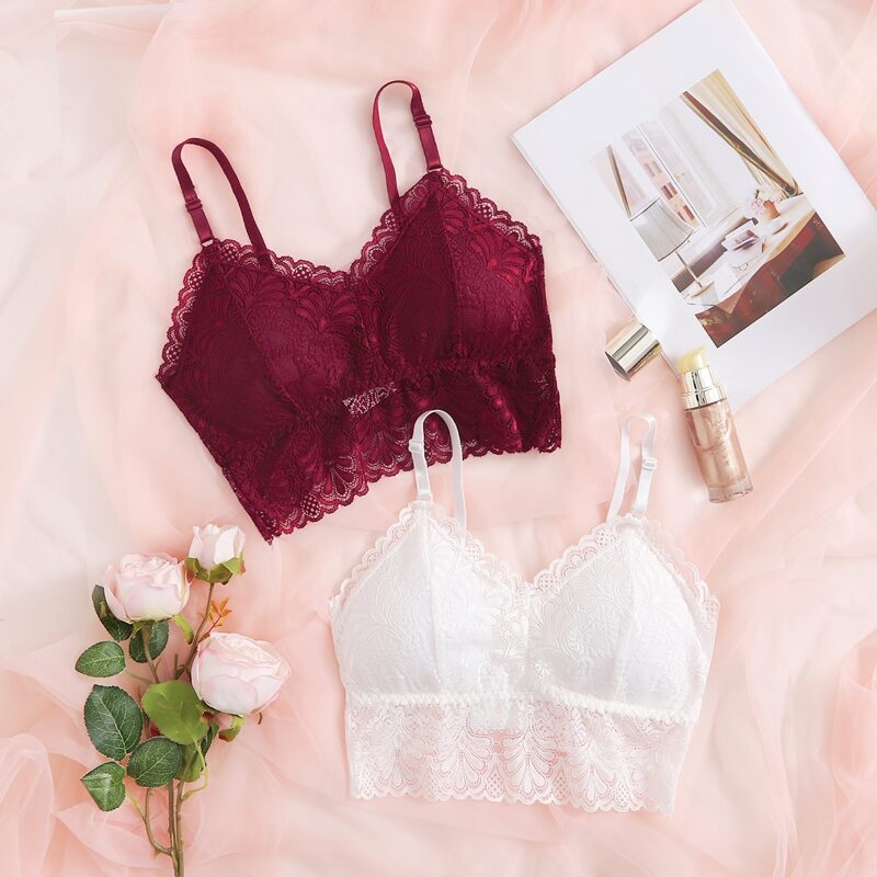 

2pack Floral Lace Bra Set, Multicolor