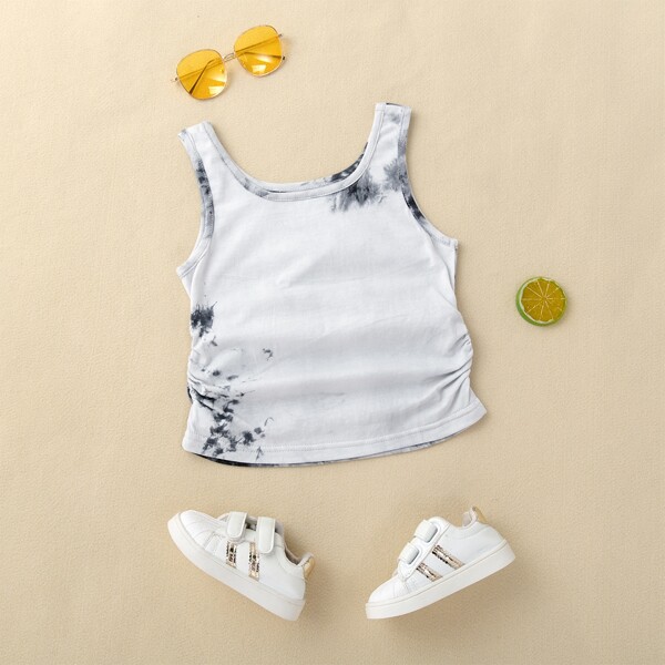 

Toddler Girls Tie Dye Tank Top, White