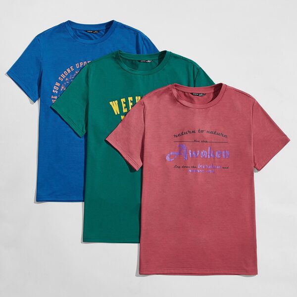 

Men 3 Pack Slogan Graphic Tee, Multicolor