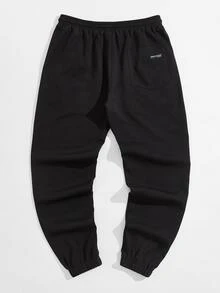 Manfinity Men Color Block Drawstring Pants - Black - View 2