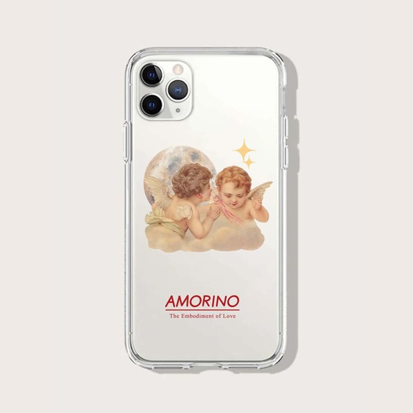 

Angel Pattern Clear Phone Case