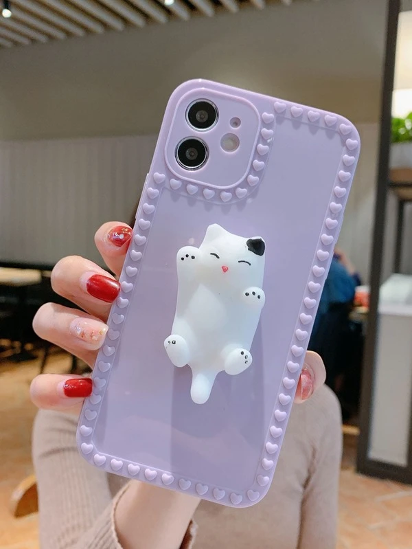Coque De Telephone Avec Chat 3d Shein