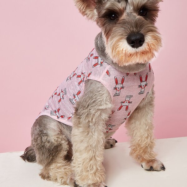 

Rabbit Print Pet Tank Top, Pink