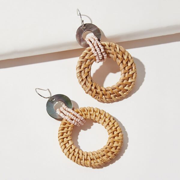 

Round Drop Earrings, Apricot