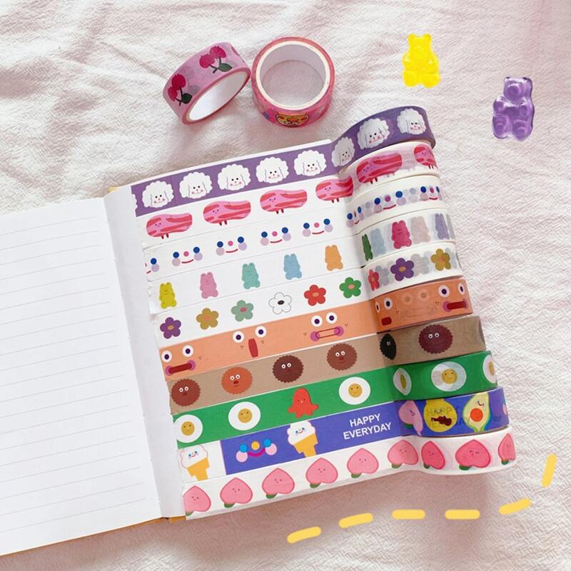 

1roll Cartoon Graphic Random Decorative Tape, Multicolor