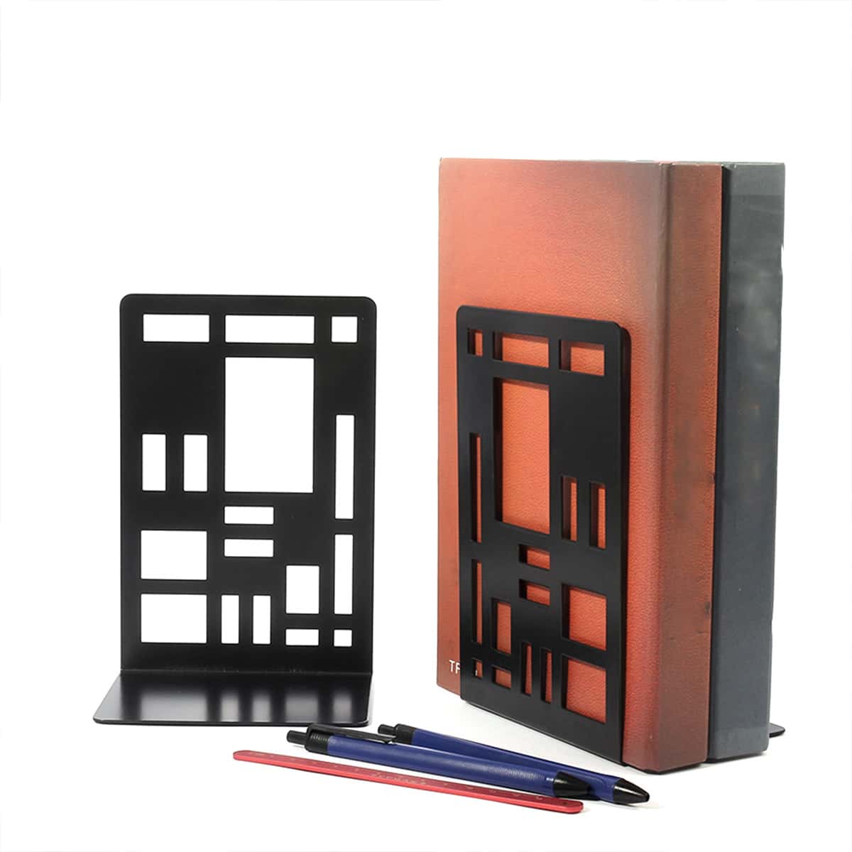 

1pair Iron Bookend, Black