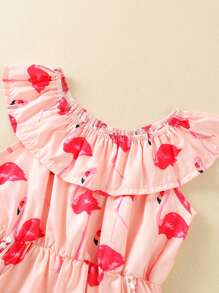 Baby Girl Flamingo Print Dress - Pink - View 3
