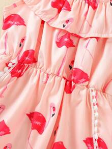 Baby Girl Flamingo Print Dress - Pink - View 4