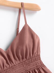 Breezaya Solid Shirred Cami Top - Redwood - View 3