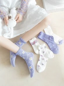 5雙印花襪子 - 彩色 - 查看 2