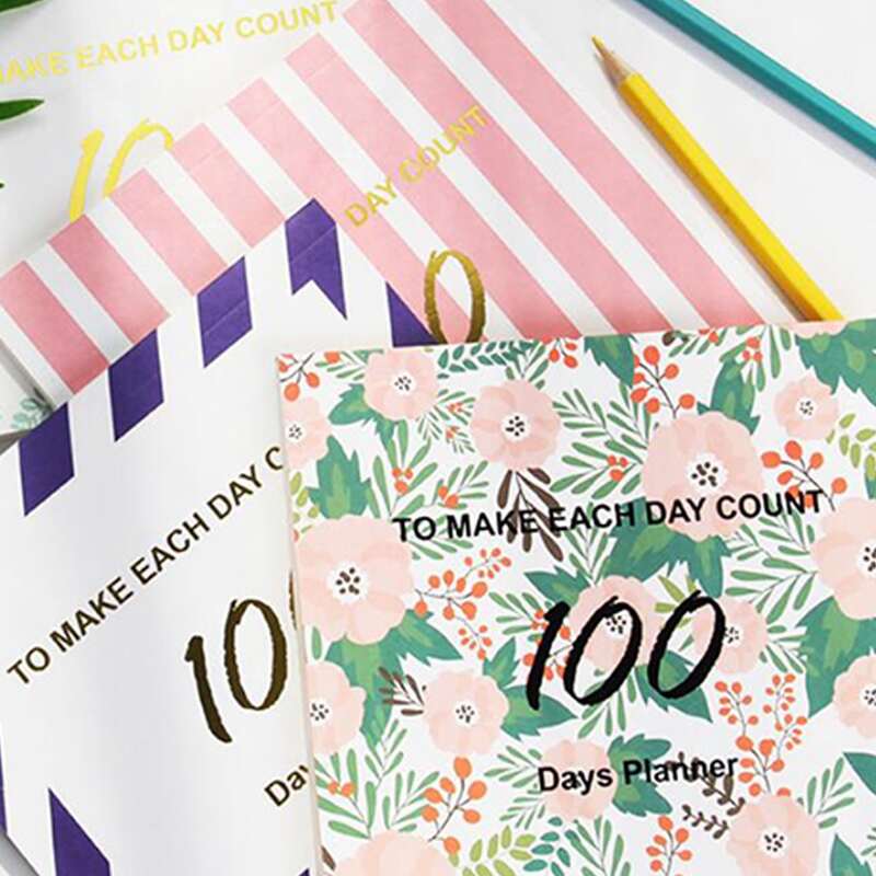 

1pc Random 100 Day Countdown Plan Notebook, Multicolor