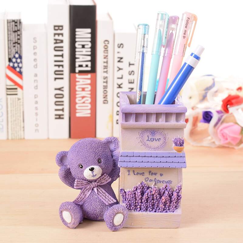 

1pc Cartoon Bear Decor Random Pen Holder, Multicolor