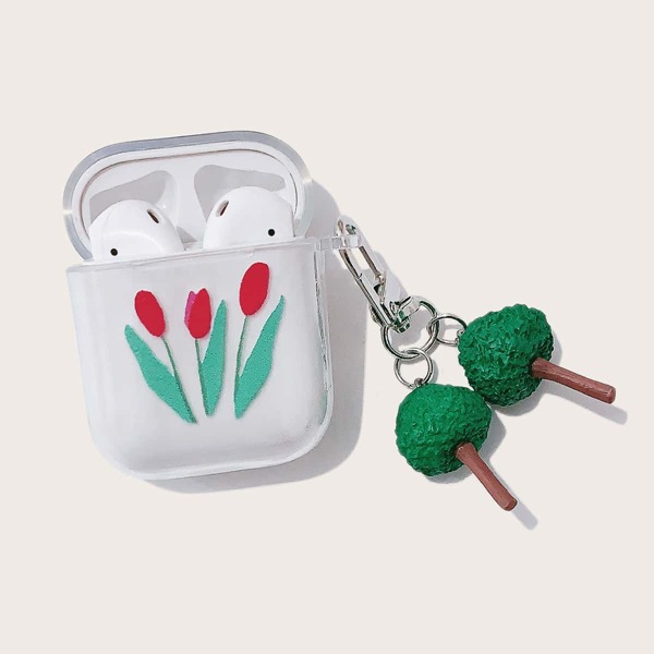 

Прозрачный чехол для Airpods с деревом