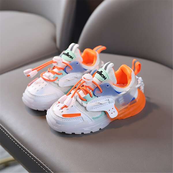 

Toddler Girls Color Block Lace-up Front Sneakers, White