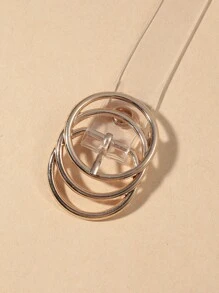 Round Buckle Clear Belt Summer, School Fall, Autumn, Halloween - Clear - View 4