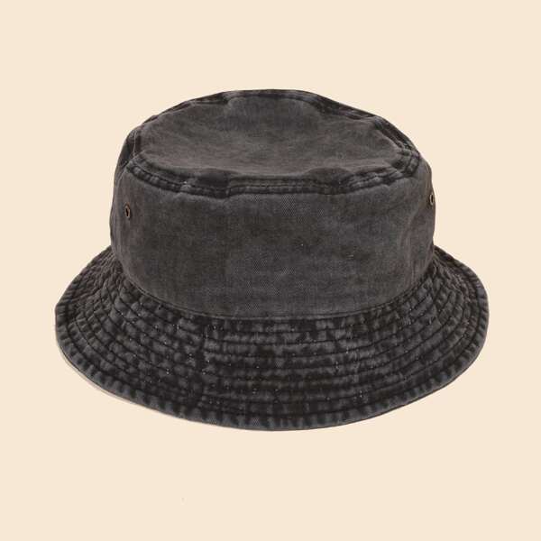 

Men Washed Bucket Hat, Black