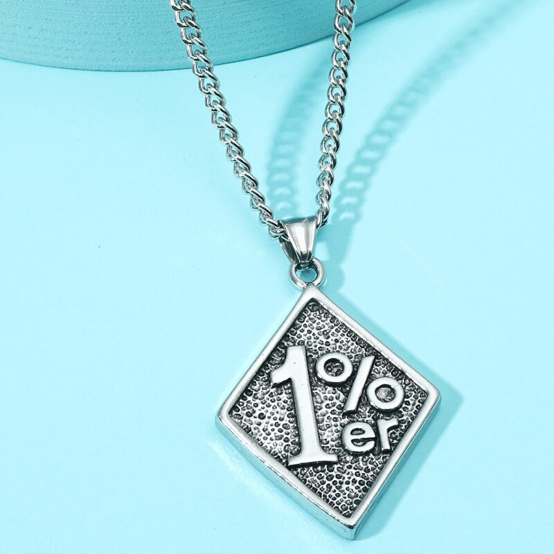 

Guys Geometric Charm Necklace, Silver