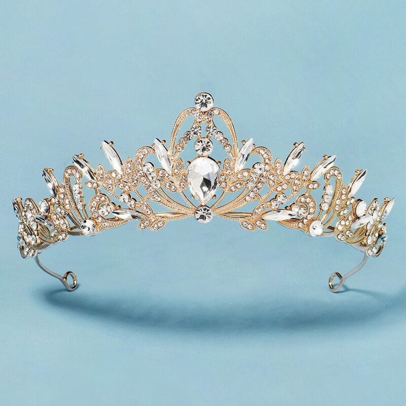 

Crown Design Rhinestone Hair Accessory, Gold
