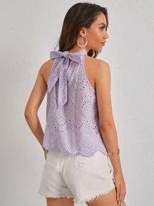 SHEIN Tie Back Schiffy Halter Top