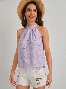 SHEIN Tie Back Schiffy Halter Top