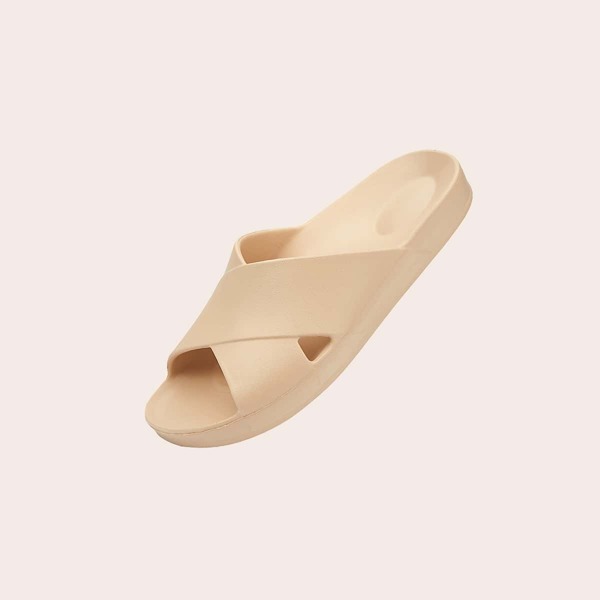 

Cross Strap Slides, Khaki