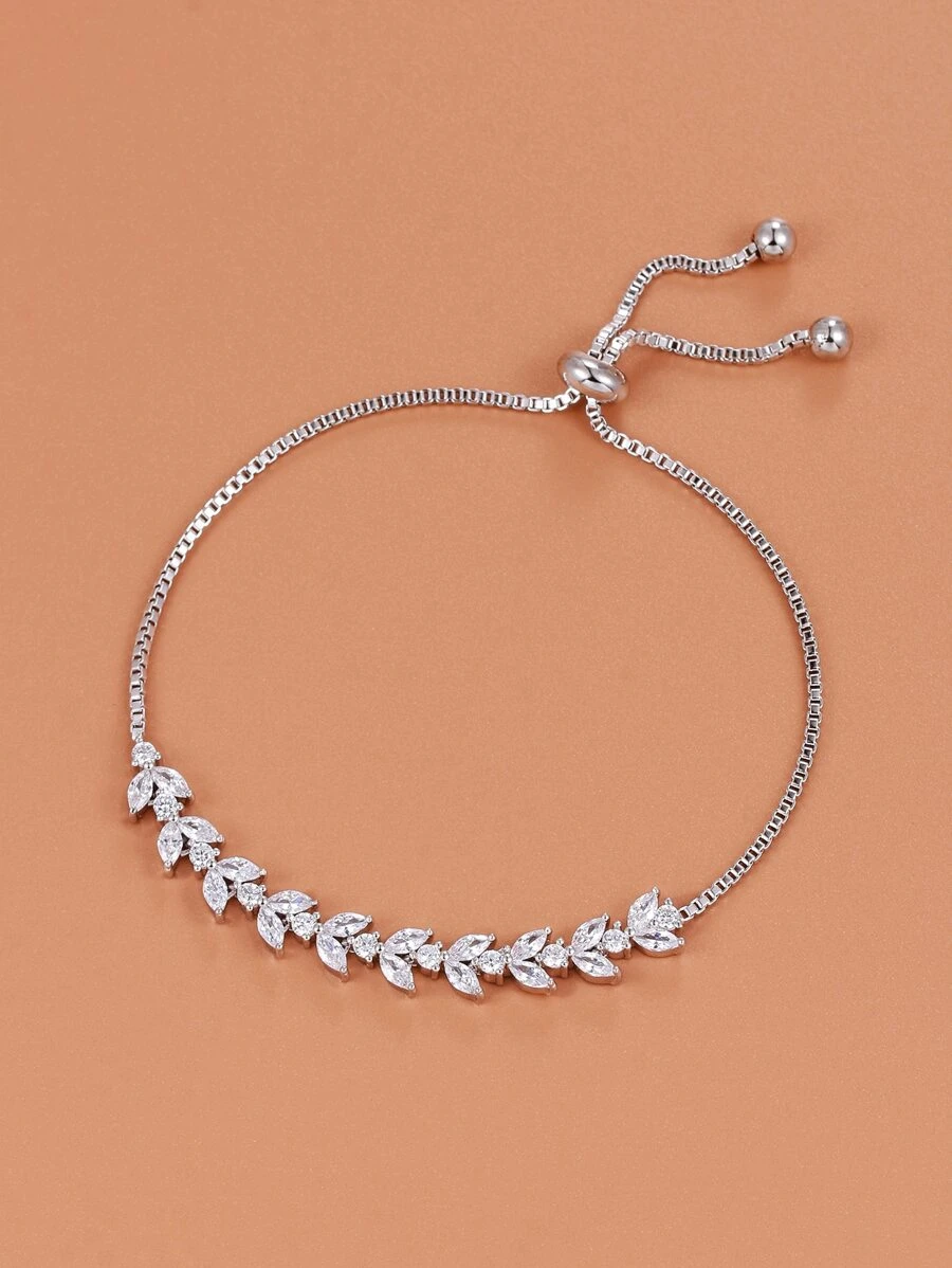 Vòng tay Khối Zirconia  Trang trí - Bạc - Xem 1