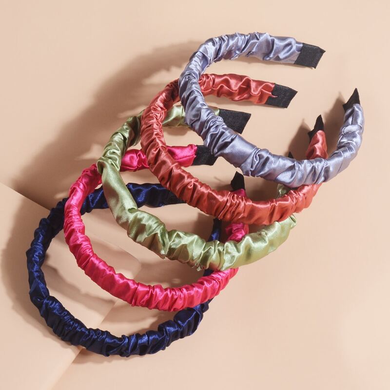 

5pcs Ruched Hair Hoop, Multicolor
