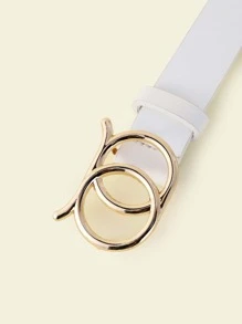 金屬搭扣腰帶 - 白色 - 查看 3