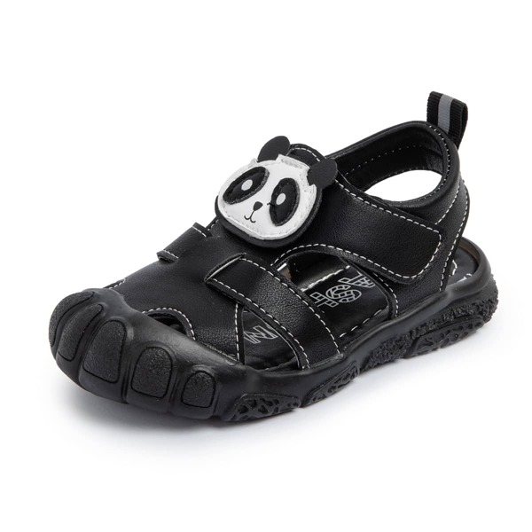 

Toddler Boys Cartoon Decor Cut Out Sandals, Black