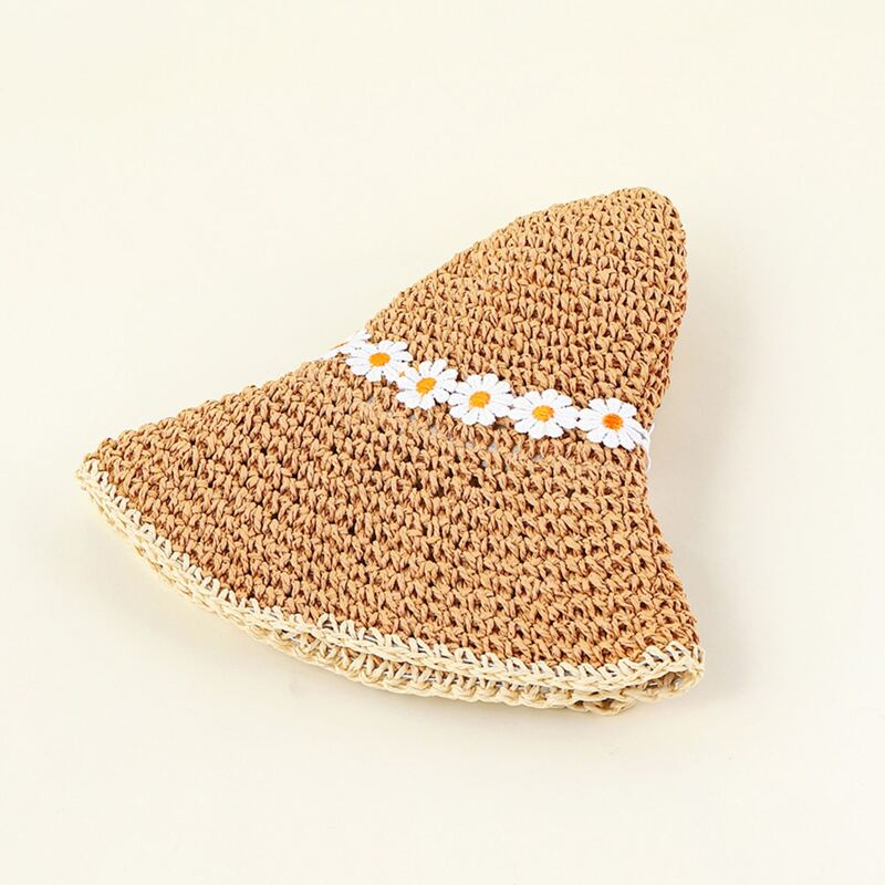 

Flower Decor Sun Hat, Camel