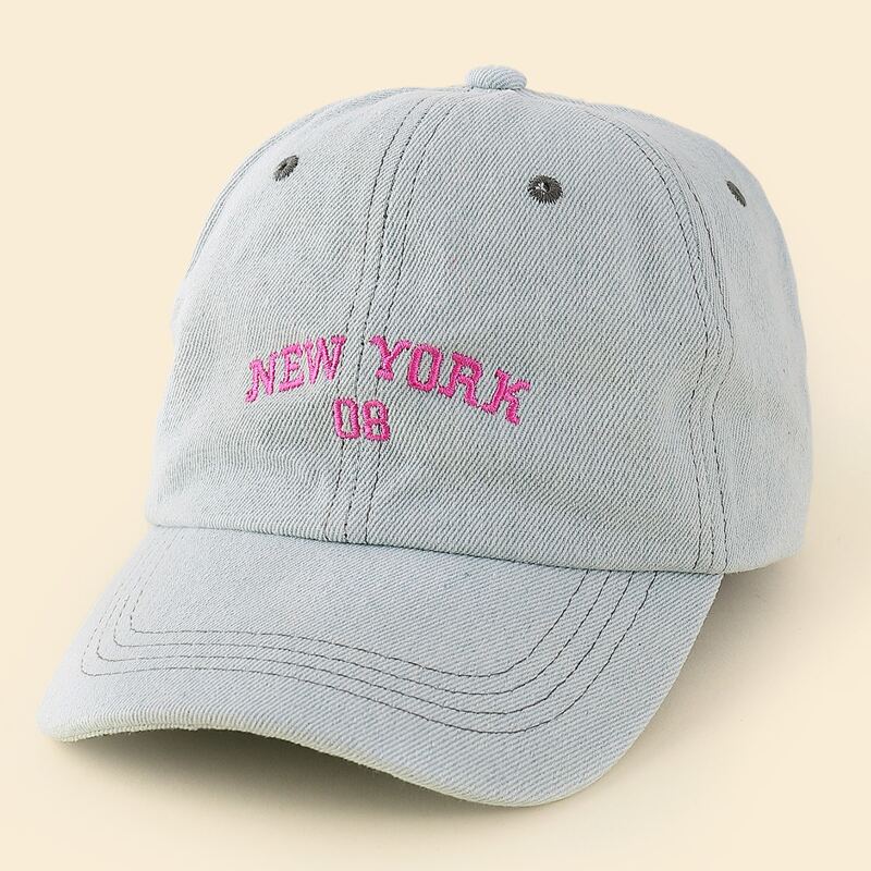 

Letter Embroidery Baseball Cap, Baby blue