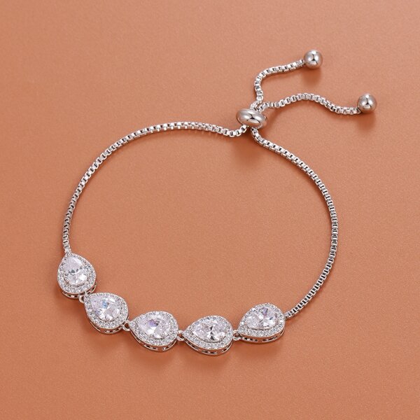 

Zircon Decor Bracelet, Silver