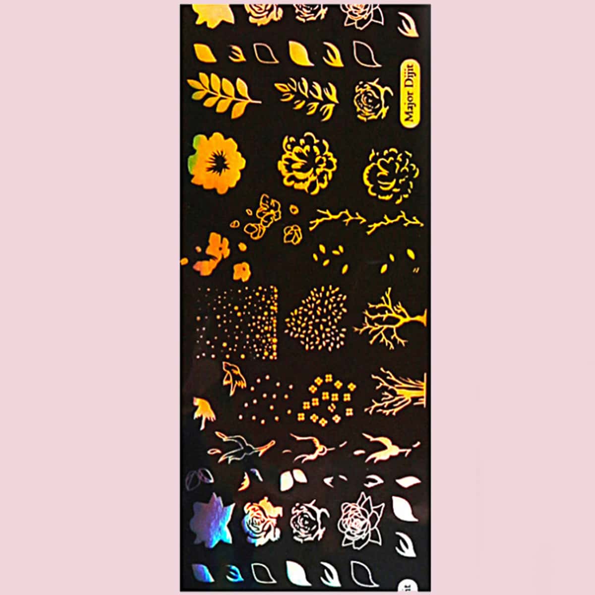 

1sheet Flower Pattern Nail Art Transfer Sticker, Multicolor