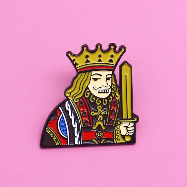 

Kids Playing Card Figure Design Brooch, Multicolor
