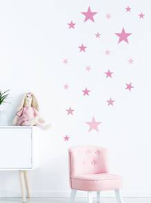 Star Print Kids Wall Sticker,Stickers,Wall Decal, Vinyl Decal For Home Decorations,Spring Decoration Items Refresh Your Home,Rama Decoration Stickers - Pink - View 4