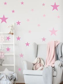 Star Print Kids Wall Sticker,Stickers,Wall Decal, Vinyl Decal For Home Decorations,Spring Decoration Items Refresh Your Home,Rama Decoration Stickers - Pink - View 5