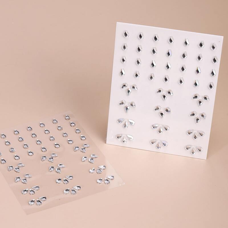 

1sheet Rhinestone Eye Tattoo Sticker, White