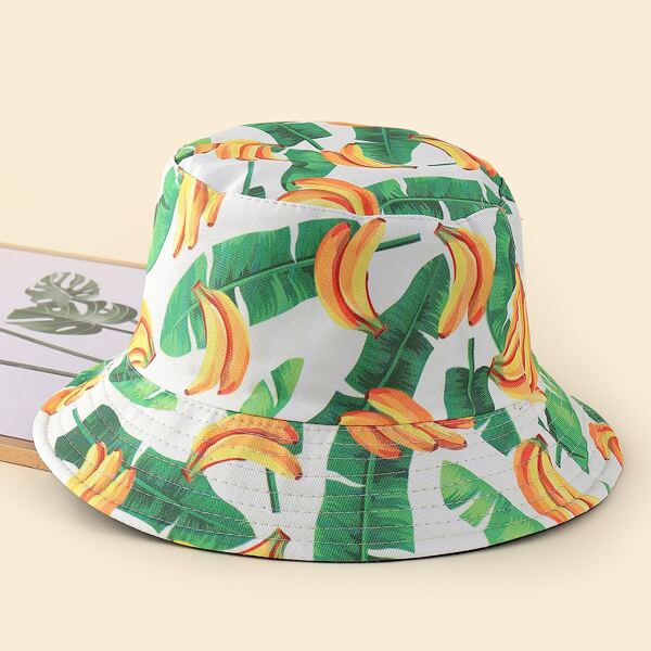 

Fruit Print Reversible Bucket Hat, Multicolor