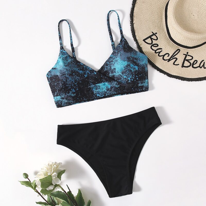 

Tie Dye Wrap Bikini Swimsuit, Multicolor