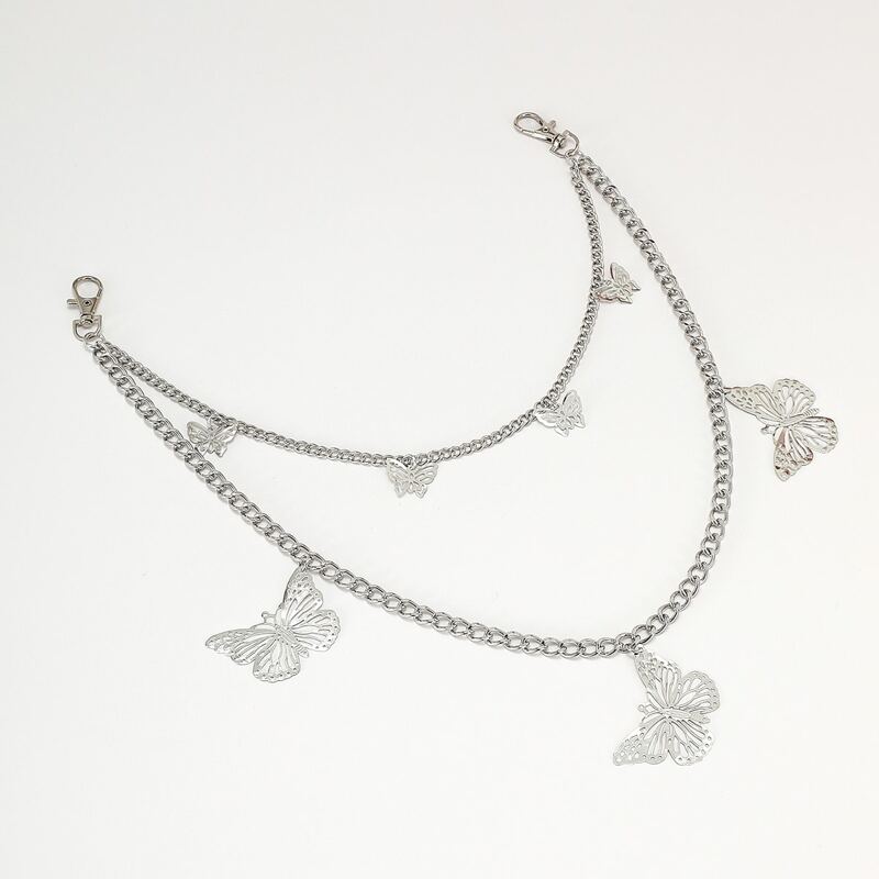 

Guys Butterfly Layered Pants Chain, Silver