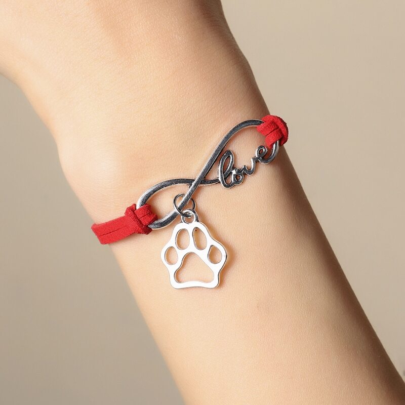 

1pc Cartoon Paw Charm Bracelet, Red