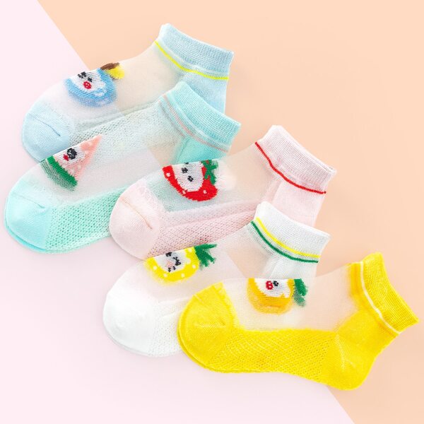 

5pairs Baby Cartoon Graphic Socks, Multicolor