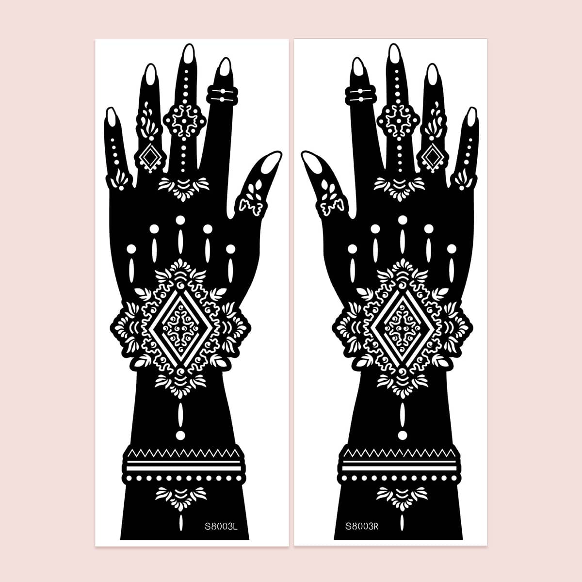 

2sheets Graphic Tattoo Stencil, Black