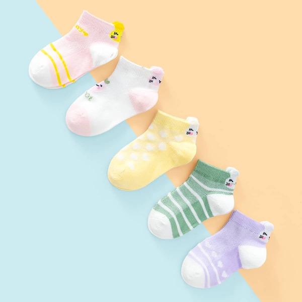 

5pairs Baby Cartoon Graphic Socks, Multicolor