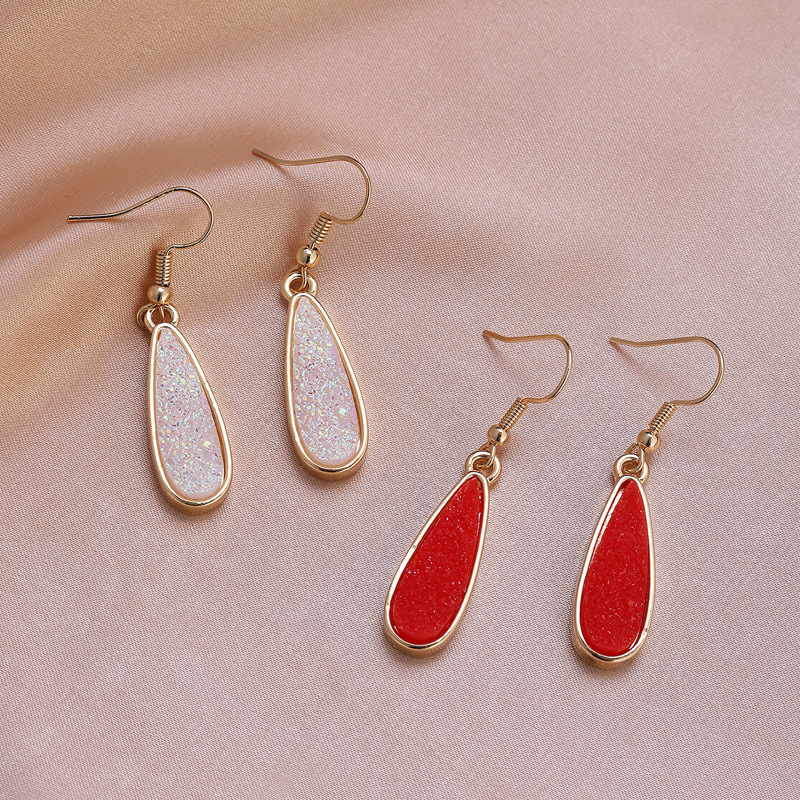 

2pairs Waterdrop Earrings, Multicolor