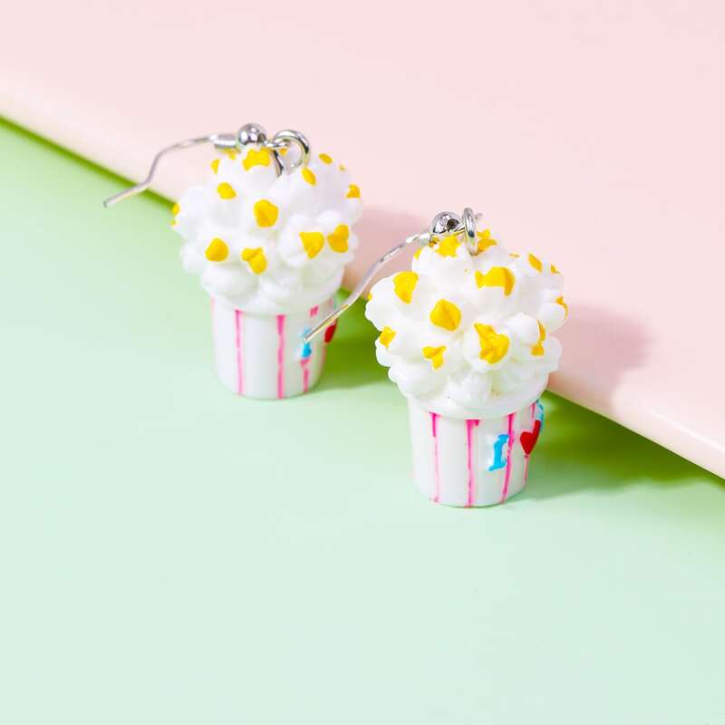 

1pair Popcorn Drop Earrings, Multicolor