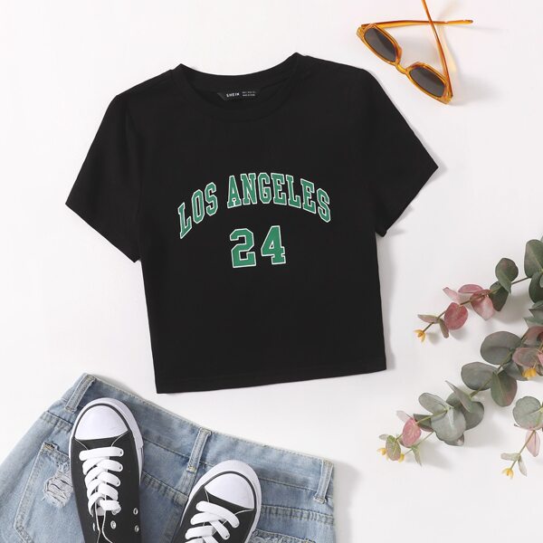 

Letter Graphic Tee, Black