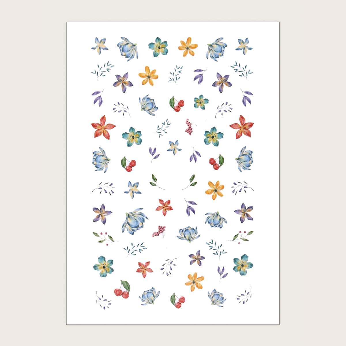 

1sheet Flower Pattern Nail Art Sticker, Multicolor