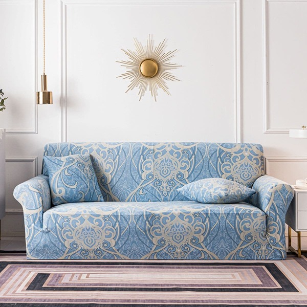 

Graphic Print Stretchy Sofa Cover & 1pc Cushion Cover Without Filler, Multicolor